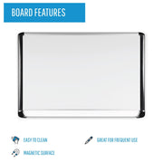 MVI Series Magnetic Laquered Steel Dry Erase Board by MasterVision – 48"W x 36"H, Alloy Steel, Black, Model MVI050201