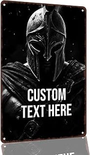 Spartan Warrior Custom Text Aluminum Wall Sign, 8 x 12 Inch