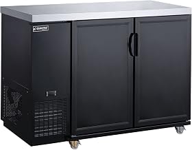 Back Bar Cooler, Beverage Refrigerator, 60“ W 2 Door, Auto Defrost, DUKERS DBB60-M2 Black, Commercial Use