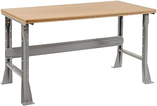 Global Industrial Fixed Height Workbench Flared Leg, 60" W x 36" D x 34" H, 1-1/2" Shop Top Square Edge, Gray