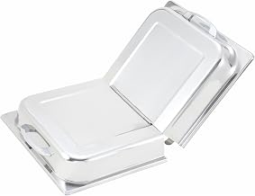 Winco Full Size Hinged Stainless Steel Dome Cover | Hinged feature, Domed design, Foodservice, Great for Steam Tables, Buffets and Food Preparation