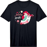 Disney Princess Ariel Mermaid Christmas Holiday Sparkle Performance T-Shirt