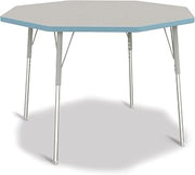 Jonti-Craft Berries 6428JCA131 Octagon Activity Table - 48" X 48", A-Height - Freckled Gray/Coastal Blue/Gray