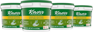 Knorr Professional Caldo de Vegetales, Vegetables Bouillon Tubs | 4.4 Lb, 4 Pack, Vegetarian, No Artificial Flavors, Shelf Stable, Dissolves Quickly, 164 Gallon Yield, for Soups & Broths