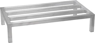 Winco 20-Inch by 60-Inch Dunnage Rack, 8-Inch High, 1200-Pound Capacity, Medium, Aluminum | Heavy-duty, 1200 lbs capacity, Promotes air circulation, Great for Storage, Organization and Prep Stations