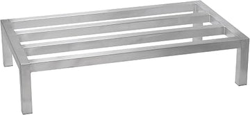 Winco 20-Inch by 60-Inch Dunnage Rack, 8-Inch High, 1200-Pound Capacity, Medium, Aluminum | Heavy-duty, 1200 lbs capacity, Promotes air circulation, Great for Storage, Organization and Prep Stations