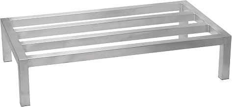 Winco 20-Inch by 60-Inch Dunnage Rack, 8-Inch High, 1200-Pound Capacity, Medium, Aluminum | Heavy-duty, 1200 lbs capacity, Promotes air circulation, Great for Storage, Organization and Prep Stations