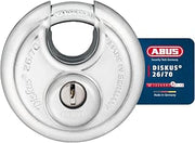 Diskus Padlock 26/70 - Weatherproof - with Drill and Pull-Protected Cylinder - ABUS Security Level 8 - Silver