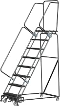 Ballymore WA082414G 8 Step Safety Rolling Ladder, Weight Actuated Lock Step 16" W Serrated Step