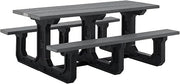 Global Industrial Outdoor 6' Rectangular Picnic Table, Recycled Plastic with Heavy Duty Base, Gray