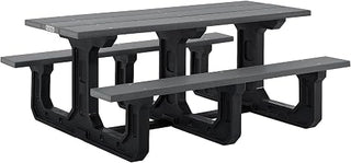 Global Industrial Outdoor 6' Rectangular Picnic Table, Recycled Plastic with Heavy Duty Base, Gray