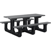 Outdoor 6' Rectangular Picnic Table by Global Industrial – Recycled Plastic, Grey, Model 271677GY