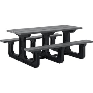 Outdoor 6' Rectangular Picnic Table by Global Industrial – Recycled Plastic, Grey, Model 271677GY