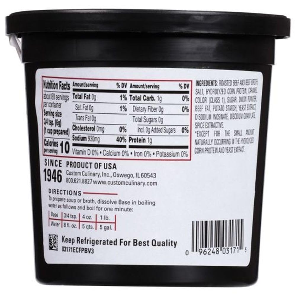 Masters Touch Beef Base by Custom Culinary – 16.0 Ounce (Pack of 6), Pack of 6, Model 03171ECFPZ