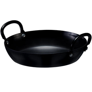 THERMALLOY 2-Hand 7.8 Inch Black Carbon Steel Fry Pan by Browne Foodservice – 7.8 Inch, Carbon Steel, Black Carbon, Model 573748