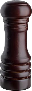 HIC Harold Import Co. 43865 Salt Shaker, Adjustable Pepper Grinder Mill, Rubberwood with Ceramic Grinding Mechanism, 6-Inch, Espresso Color