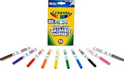 Crayola Ultra-Clean Washable Markers, Fine Line Multicolor, 10 Count
