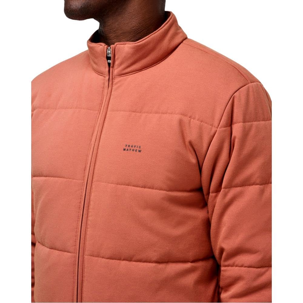 Mens Climate Drop Jacket Heather Copper M by TravisMathew – Polyester, Heather Copper, Model 1MZ270