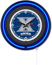 Holland Bar Stool Clk15BKXavier NCAA 15 in. Dia. Xavier Double Neon Wall Clock Black