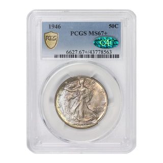 1946 American Silver Walking Liberty Coin MS-67+ $0.50 PCGS/CAC MS67+ by MINT STATE GOLD – Silver