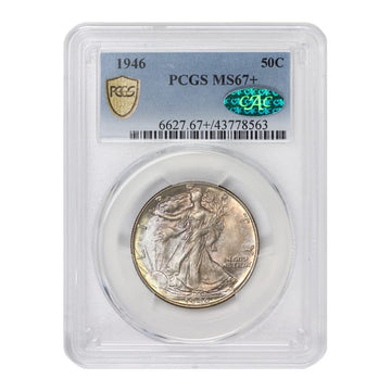 1946 American Silver Walking Liberty Coin MS-67+ $0.50 PCGS/CAC MS67+ by MINT STATE GOLD – Silver