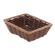 Two -Tone Beige Storage Basket - 10"L x 7 1/2"W x 3"H by HUBERT – Plastic, Brown, Model K340-FT DB