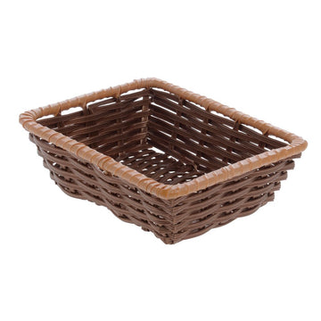 Two -Tone Beige Storage Basket - 10"L x 7 1/2"W x 3"H by HUBERT – Plastic, Brown, Model K340-FT DB