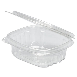 Genpak AD04 | 4oz Clear PET Hinged Deli Container | Recyclable, Made with up to 30% Post-Consumer Content, BPA Free, Made in 