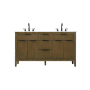 60" Double Bathroom Vanity in Hazel Oak by Elegant Kitchen and Bath – unspecified, Aluminum, Oak, Model VF29860DHO
