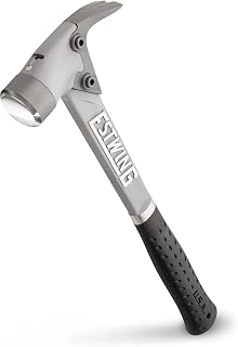Estwing AL-PRO Aluminum Framing Hammer - 14 oz Straight Rip Claw with Smooth Face & Shock Reduction Grip - ALBK , Black