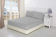 1 Piece Fitted Sheet 100% Long Staple Cotton 800 Thread Count Silver King Size Only Fitted Sheet Extra Soft, Durable Fit Mattress Up to 16" Fully Elastic Deep Pocket(Silver, King Size)
