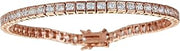 Sterling Silver Rose 3mm Round Cut Channel Set Cubic Zirconia Tennis Bracelet