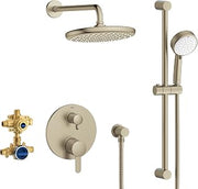 GROHE 29428EN0 Cosmopolitan Pressure Balance Rainshower Set, Brushed Nickel