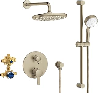 GROHE 29428EN0 Cosmopolitan Pressure Balance Rainshower Set, Brushed Nickel