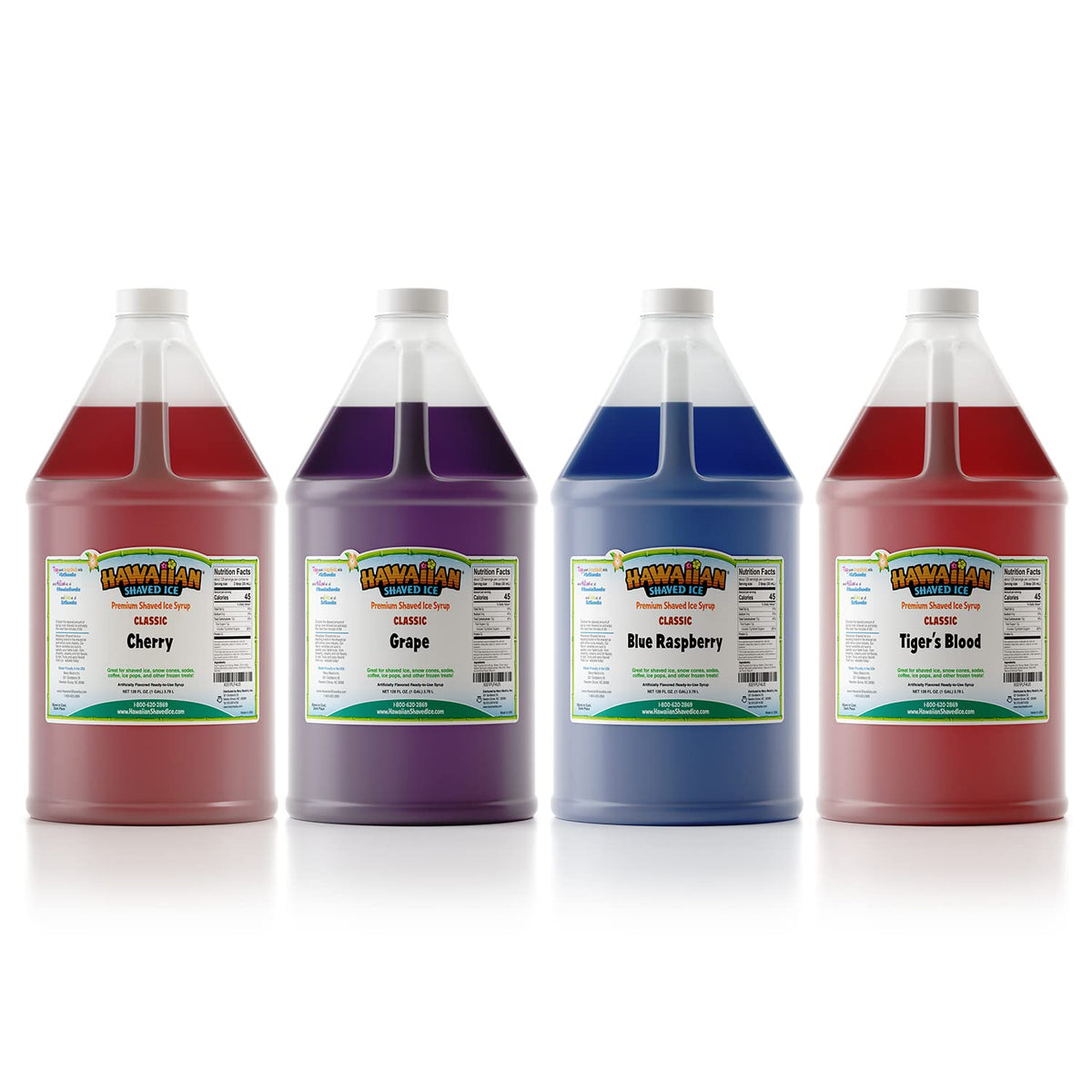 Snow Cone and Shaved Ice Machine Featuring Blade Adjustment Knob Bundled with Hawaiian Shaved Ice Syrup Gallon 4-Pack – 2 ounces, Model S777