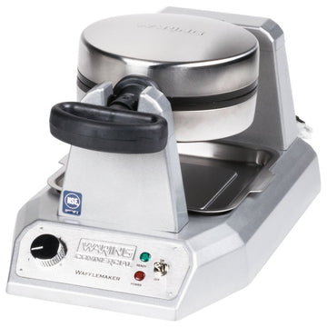 Commercial Classic Single Waffle Maker by Waring – 9-1/4 x 10-1/4-inch x 20-inch, Stainless Steel, Silver, Model WWD180