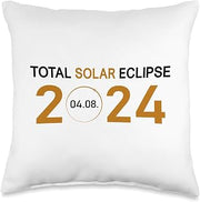 Solar Eclipse 2024 April 4th Spring USA Totality Throw Pillow, 16x16, Multicolor