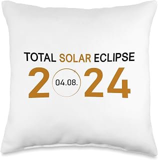 Solar Eclipse 2024 April 4th Spring USA Totality Throw Pillow, 16x16, Multicolor