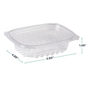 Compostable 8oz Clear Rectangular Deli Containers With Lids by ECO PRODUCTS – 8oz, 8 ounces, PLA Plastic, Clear, Pack of 300