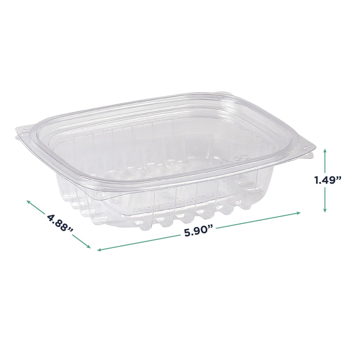 Compostable 8oz Clear Rectangular Deli Containers With Lids by ECO PRODUCTS – 8oz, 8 ounces, PLA Plastic, Clear, Pack of 300
