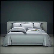 Premium Quality 4Pcs 1200TC Luxury Soft Comfortable Bedding Set Silver King White Embroidery Duvet Cover Bed Sheet Pillowcases,Bed Sheets