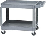 HUBERT Commercial Tub Cart Grey Plastic Large Mobile for Transport and Bussing - 38" L x 26" W x 42" H