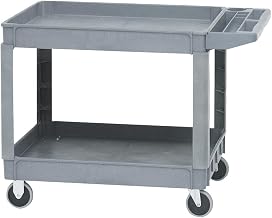 HUBERT Commercial Tub Cart Grey Plastic Large Mobile for Transport and Bussing - 38" L x 26" W x 42" H