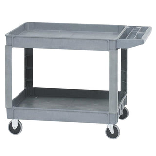 Commercial Tub Cart Grey Plastic Small Mobile for Transport and Bussing - 31" L x 17" W x 42" H by HUBERT – Small Cart, Plastic, Gray, Model C/PSC-7902