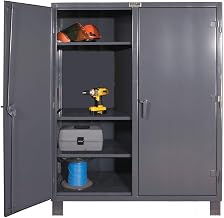 Durham Extra Heavy Duty Welded 12 Gauge Steel Lockable Double Shift Storage Cabinet, HDDS244866-6S95, 1275 lbs Shelf Capacity, 24" Length x 48" Width x 66" Height, 6 Shelves