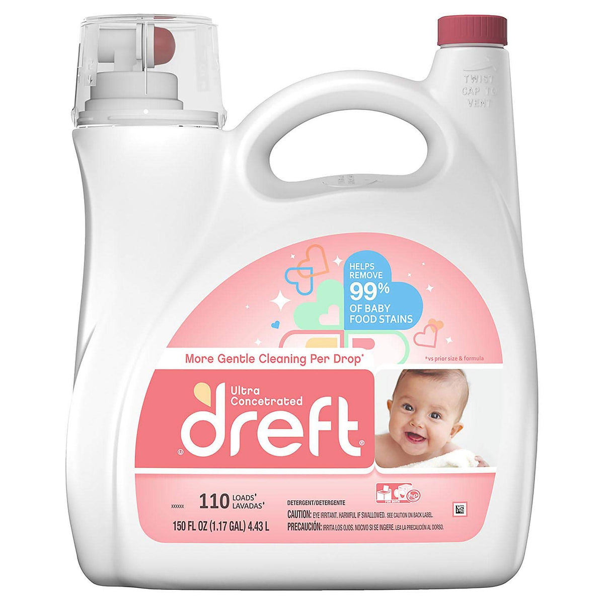 Ultra Concentrated Liquid Laundry Detergent by Dreft – 150 Fl Oz (Pack of 1), Model 980115739