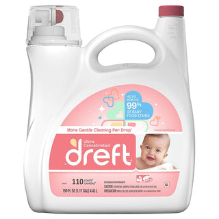 Ultra Concentrated Liquid Laundry Detergent by Dreft – 150 Fl Oz (Pack of 1), Model 980115739