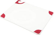 San Jamar CBGW152012RD Saf-T-Grip Cutting Board, Red Grips, White