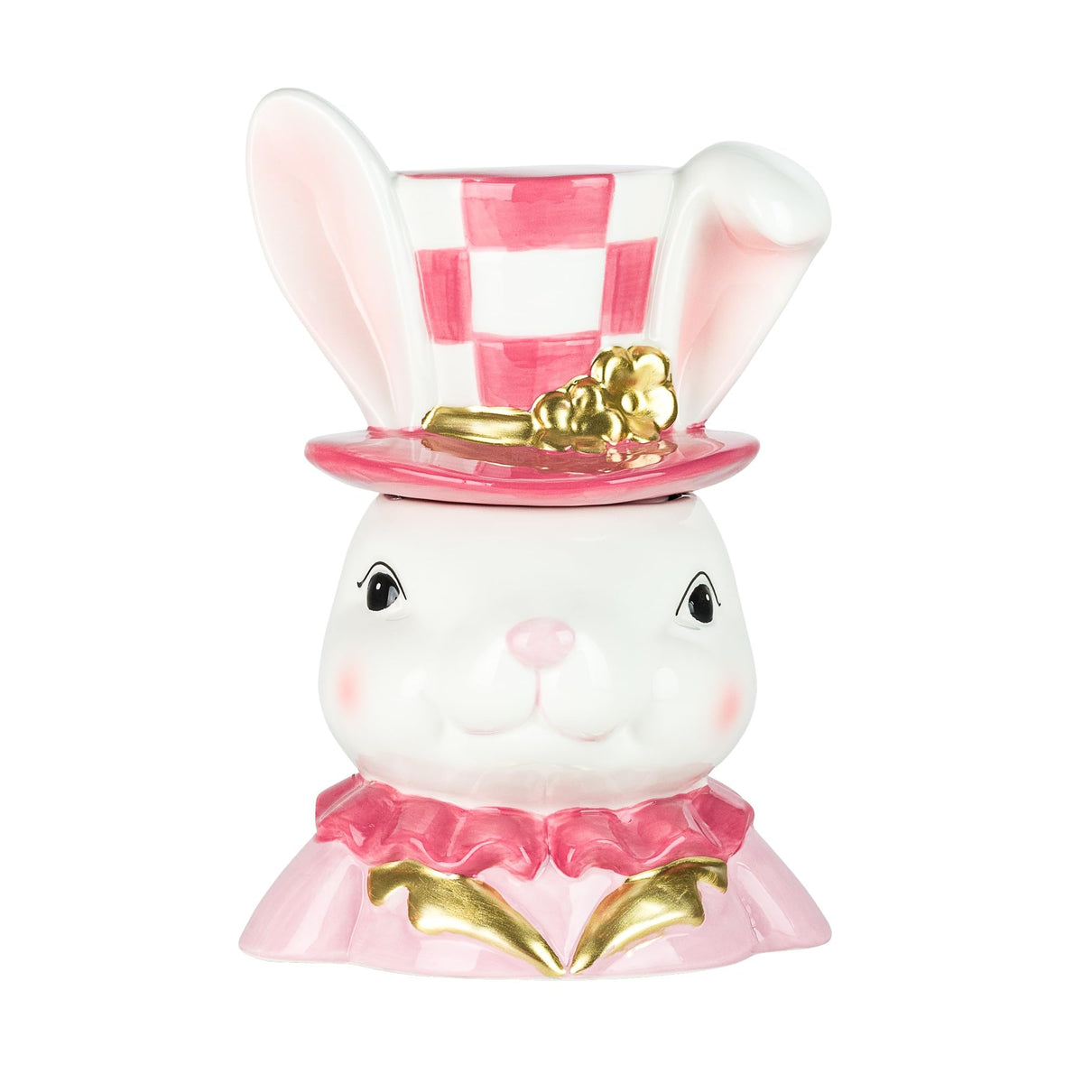 Dapper Rabbit Canister (Lapin en Rose) by 10 Strawberry Street – 52 Ounces, 52.0 fluid_ounces, Dolomite, Lapin en Rose, Model DAPPER-2915