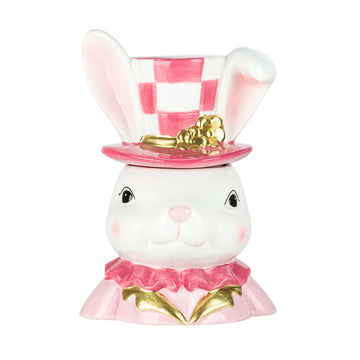 Dapper Rabbit Canister (Lapin en Rose) by 10 Strawberry Street – 52 Ounces, 52.0 fluid_ounces, Dolomite, Lapin en Rose, Model DAPPER-2915
